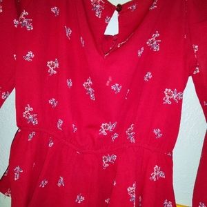 Mi ami red floral shirt .